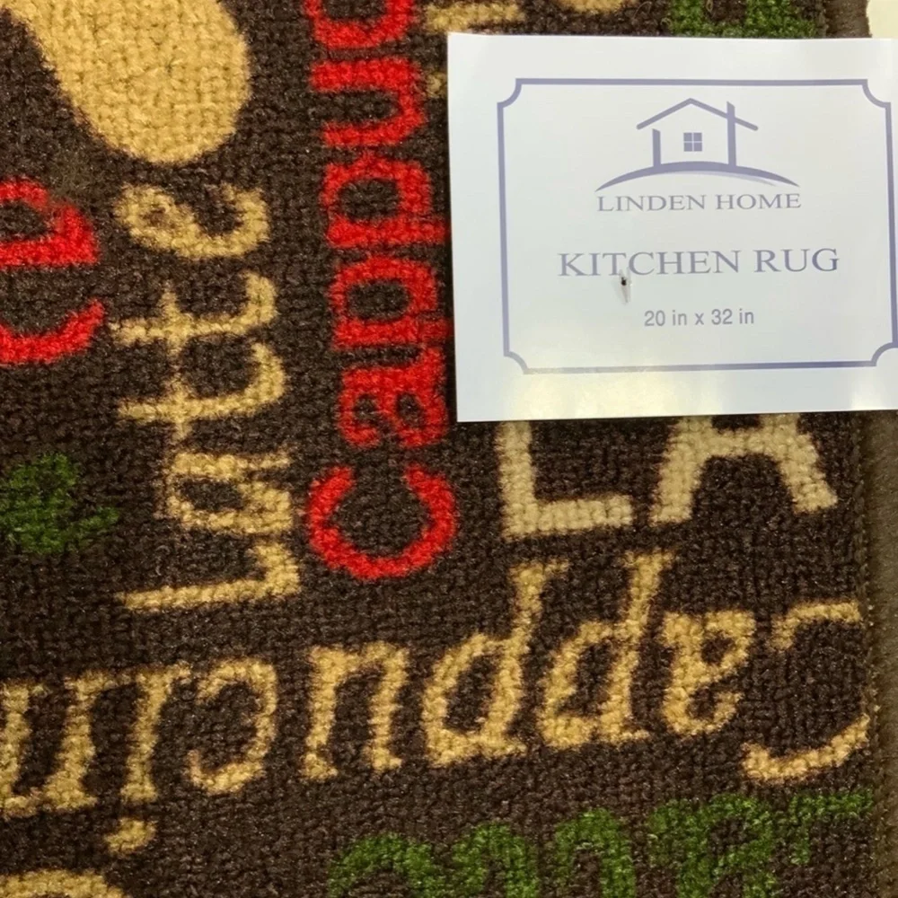Linden Home Coffee Expresso Accent Scatter Rug Mat Brown Multi Color 20 X 32 in
